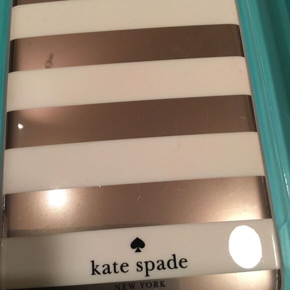 Kate Spade Rose Gold/Cream Stripe iPhone 6+ Case H - Picture 4 of 8